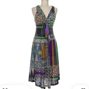 ETRO Italia  Plunge Cocktail-Sundress Midi